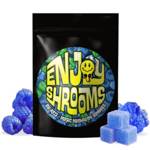 Enjoy Shrooms Bulk Magic Mushroom Gummies – Blue Raspberry – 50ct Bag.